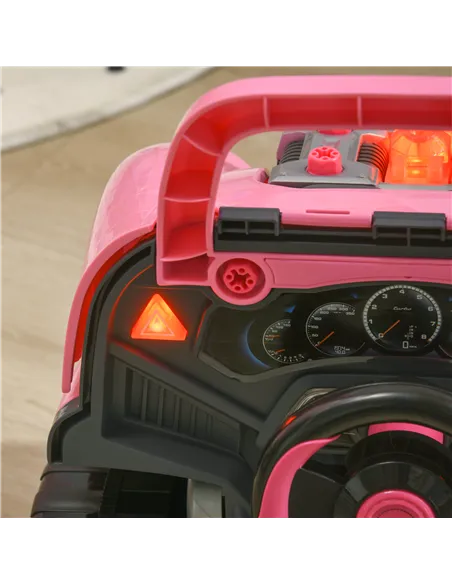 HOMCOM Kids Truck Engine Toy Set, with Horn, Light, Car Key, for Ages 3-5 Years - Pink