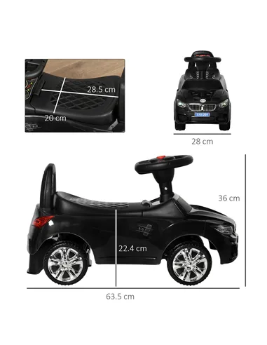 HOMCOM Ride on Car Baby Toddler Walker Foot to Floor Sliding Car Slider Black