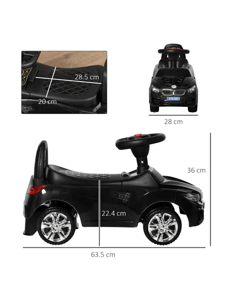 HOMCOM Ride on Car Baby Toddler Walker Foot to Floor Sliding Car Slider Black