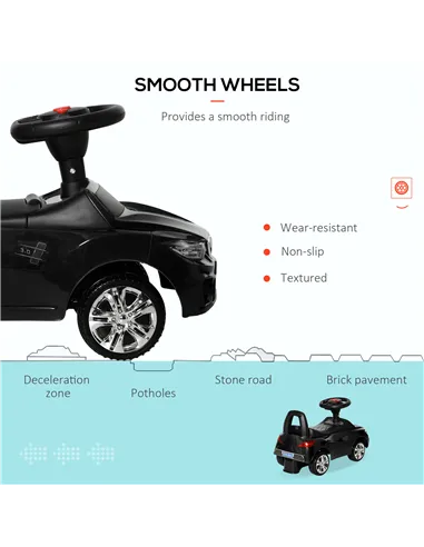 HOMCOM Ride on Car Baby Toddler Walker Foot to Floor Sliding Car Slider Black