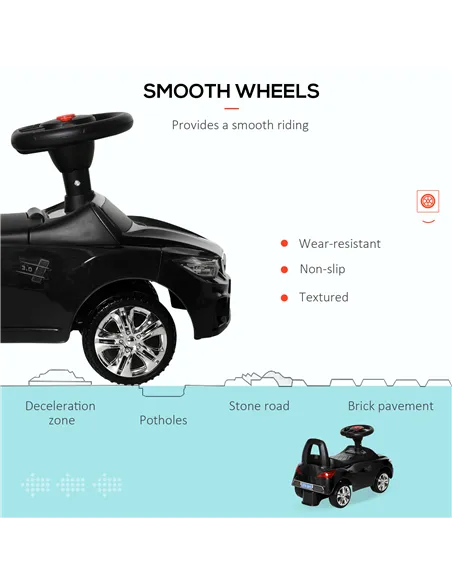 HOMCOM Ride on Car Baby Toddler Walker Foot to Floor Sliding Car Slider Black