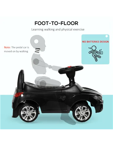 HOMCOM Ride on Car Baby Toddler Walker Foot to Floor Sliding Car Slider Black
