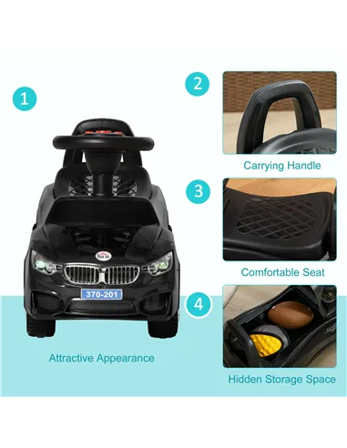 HOMCOM Ride on Car Baby Toddler Walker Foot to Floor Sliding Car Slider Black