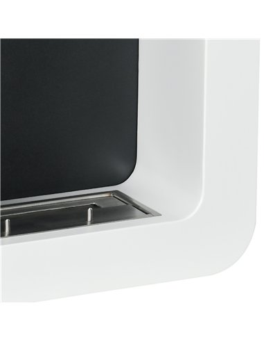 HOMCOM Wall Mounted Ethanol Fireplace, Bioethanol Heater Stove Fire with 1L Tank, 2.5 Hour Burning Time, White