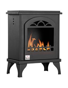 HOMCOM Free Standing Ethanol Fireplace, Bioethanol Heater Stove Fire with 0.9L Tank, 3 Hours Burning Time, Black