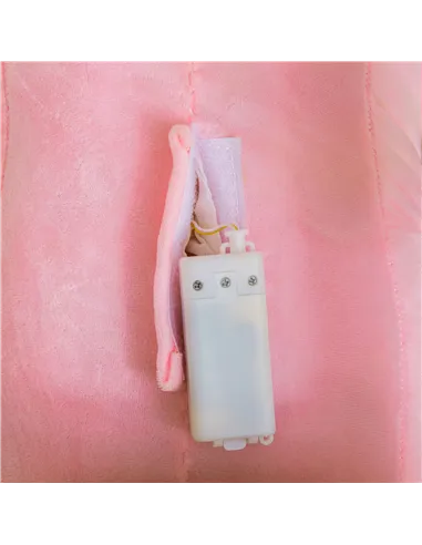 HOMCOM 2 In 1 Plush Baby Ride on Rocking Horse Elephant Rocker with Wheels Wooden Toy for Kids 32 Songs for 18+ Months (Pink)