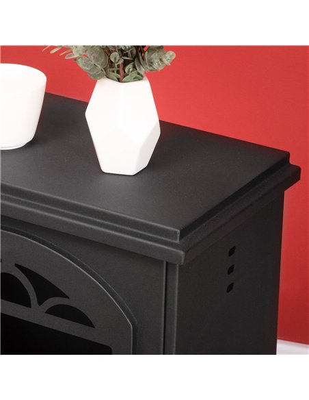 HOMCOM Free Standing Ethanol Fireplace, Bioethanol Heater Stove Fire with 0.9L Tank, 3 Hours Burning Time, Black
