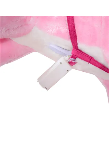 HOMCOM Baby Rocking Horse Plush Ride on Animals Rocker with Sound Handle Grip for Kids 3-6 Years - Pink