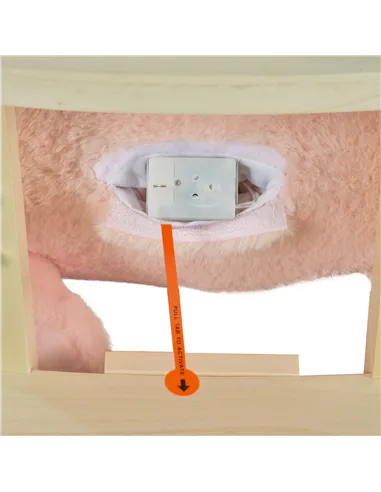 HOMCOM Kids Rocking Rabbit, Plush Rocking Horse Ride-On w/ Sound, Wood Base, Seatbelt, for Ages 18-36 Months, Pink