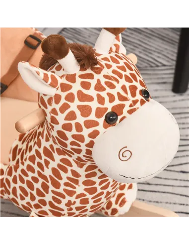 HOMCOM Children Kids Rocking Horse Toys Giraffe Seat Belt Toddlers Baby Toy Gift