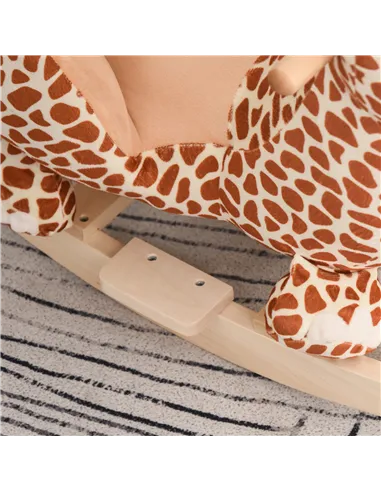 HOMCOM Children Kids Rocking Horse Toys Giraffe Seat Belt Toddlers Baby Toy Gift
