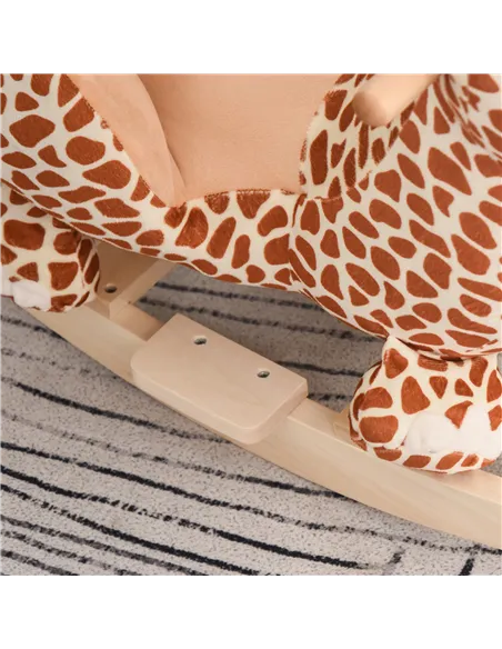 HOMCOM Children Kids Rocking Horse Toys Giraffe Seat Belt Toddlers Baby Toy Gift