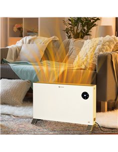 HOMCOM 2000W Electric Convector Heater, Freestanding Space Heater with 3 Heat Settings, Adjustable Thermostat, Timer, White 2