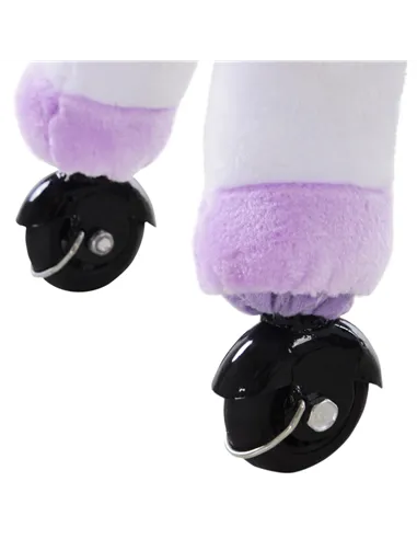 HOMCOM Kids Ride-On Rocking Unicorn, with Realistic Sounds, Handlebars, Purple/White