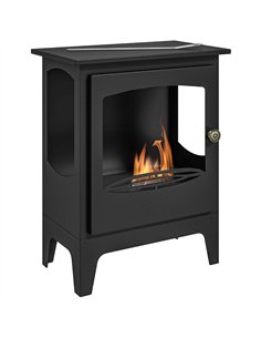 HOMCOM Freestanding Ethanol Fireplace, Steel Bioethanol Fireplace with Stainless Steel Flame Snuffer, 1.2L Tank, 3 Hours Burning