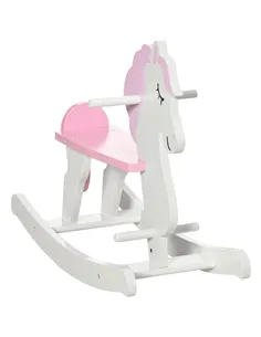 HOMCOM Kids Rocking Horse, with Handlebar, Foot Pedal - Pink