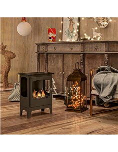 HOMCOM Freestanding Ethanol Fireplace, Steel Bioethanol Fireplace with Stainless Steel Flame Snuffer, 1.2L Tank, 3 Hours Burning 2