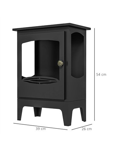 HOMCOM Freestanding Ethanol Fireplace, Steel Bioethanol Fireplace with Stainless Steel Flame Snuffer, 1.2L Tank, 3 Hours Burning