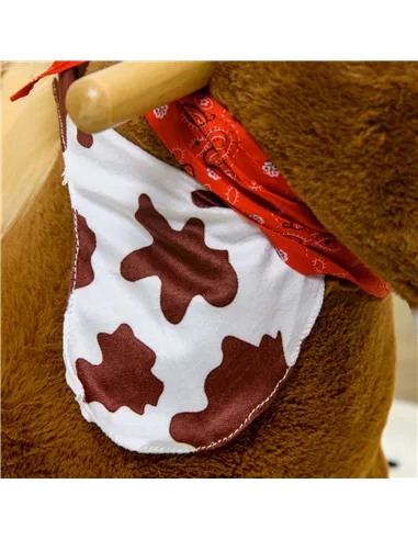 HOMCOM Kids Rocking Horse, with Safety Harness, Sounds, Foot Pedals - Brown