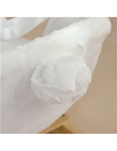 HOMCOM Kids Rabbit-Shaped Rocking Horse, with Safety Belt, Realistic Sounds, for Ages 18-36 Months - White