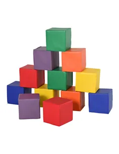 HOMCOM 12 Piece Soft Play Foam Blocks Toy Building Stacking Compliant Learning Toys for Toddler Baby Kids Preschool