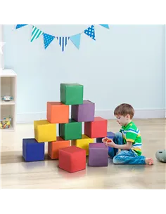 HOMCOM 12 Piece Soft Play Foam Blocks Toy Building Stacking Compliant Learning Toys for Toddler Baby Kids Preschool 2