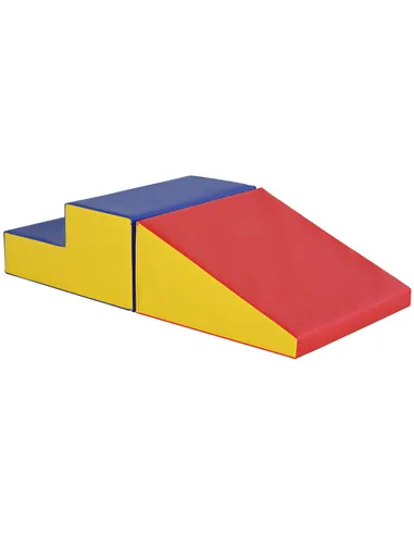 HOMCOM 2-Piece Soft Playset for Toddlers, Climbing, Crawling, For ages 12-36 Months, Red