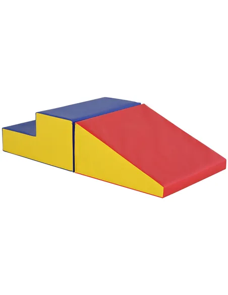 HOMCOM 2-Piece Soft Playset for Toddlers, Climbing, Crawling, For ages 12-36 Months, Red