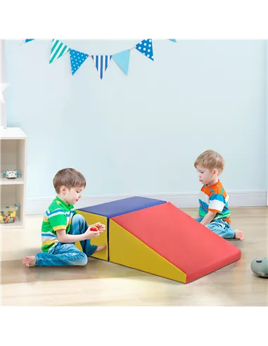 HOMCOM 2-Piece Soft Playset for Toddlers, Climbing, Crawling, For ages 12-36 Months, Red