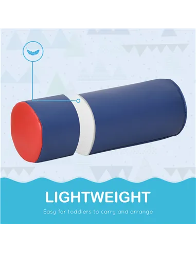 HOMCOM Soft Play Set, 7 Piece Soft Foam Blocks, Toddler Climb and Crawl Activity Play Set for 1-3 Years, Soft Play Equipment for