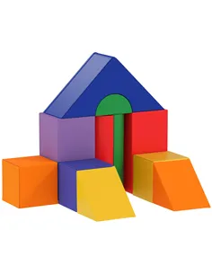 HOMCOM 11-Piece Kids Soft Play Set, Foam Block, Toys for Climbing, Crawling, Multicoloured