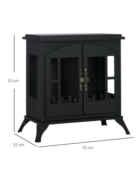 HOMCOM Freestanding Ethanol Fireplace Stove, Bioethanol Fire with Stainless Steel Flame Snuffer, 0.9L Tank, 3 Hours Burning Time