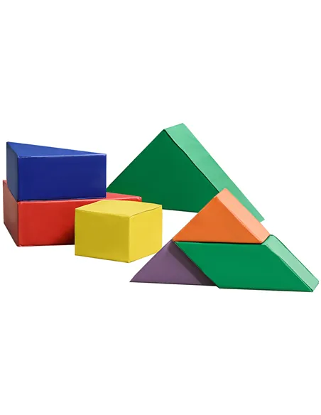 HOMCOM 7 Piece Kids Soft Foam Puzzle Play Set Interlocking Toddler Learning Blocks Comfortable Safe Floor Indoor Outdoor Active 