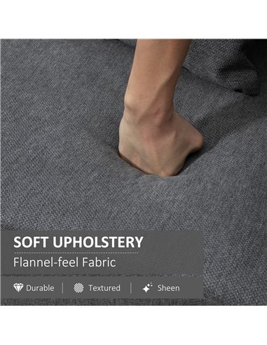 HOMCOM 2 Seater Sofa, Modern Fabric Loveseat Sofa, Small Couch with 2 Pillows, Armrest and Wood Legs for Living Room, Bedroom, H