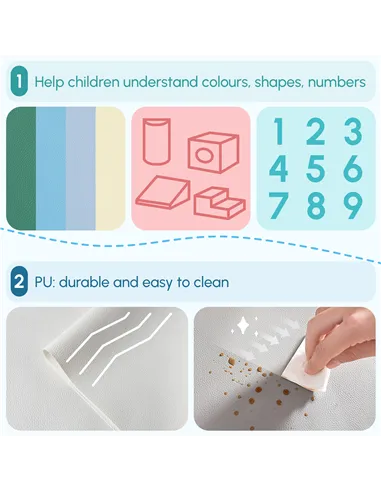 HOMCOM 4-Piece Soft Play Set for Toddlers 1-3 Years, Multi-colored