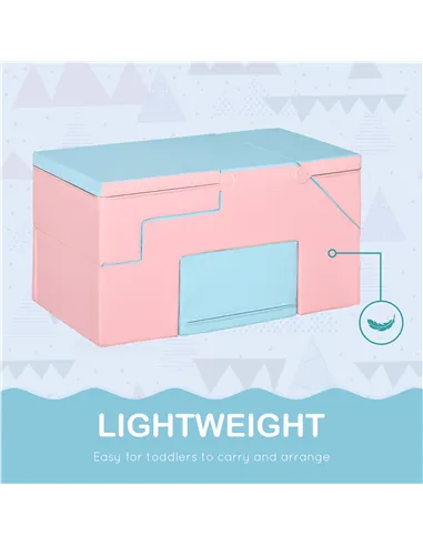 HOMCOM 2-piece Soft Play Set, Baby Foam Climber Block for Toddler 1-3 Years, Pink Blue