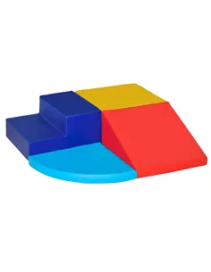 HOMCOM Soft Play 4-piece Climb and Crawl Foam Toddler Stairs and Ramp Colorful Children's Educational Software Activity Toys for