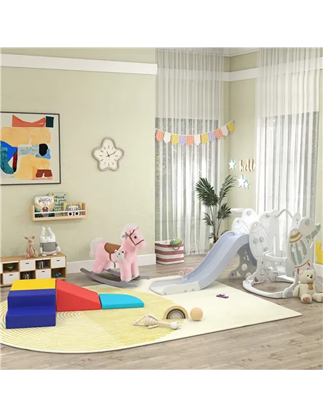 HOMCOM Soft Play 4-piece Climb and Crawl Foam Toddler Stairs and Ramp Colorful Children's Educational Software Activity Toys for