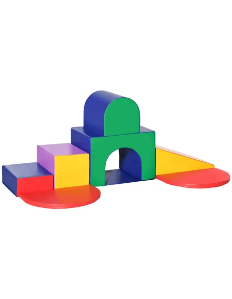 HOMCOM Seven-Piece Kids Soft Playset, for Toddlers - Multicoloured