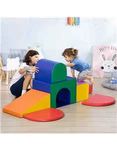 HOMCOM Seven-Piece Kids Soft Playset, for Toddlers - Multicoloured 2