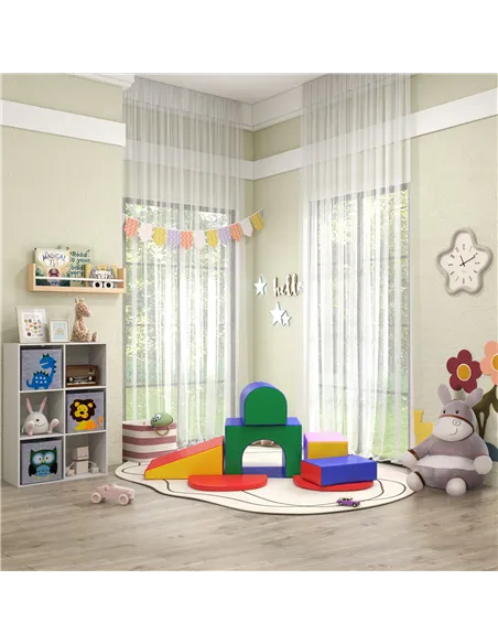 HOMCOM Seven-Piece Kids Soft Playset, for Toddlers - Multicoloured