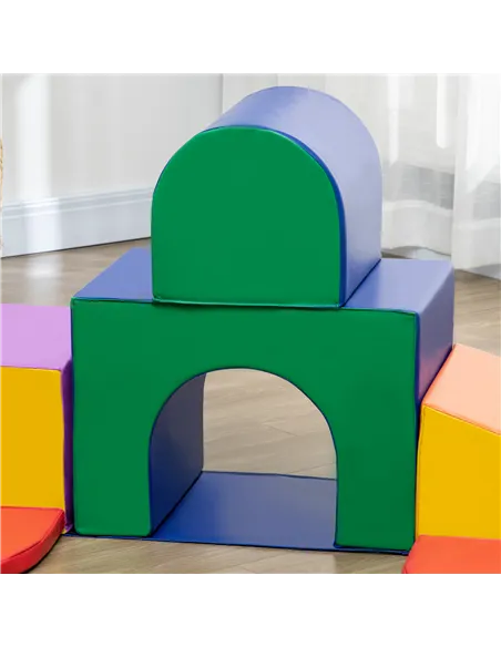HOMCOM Seven-Piece Kids Soft Playset, for Toddlers - Multicoloured