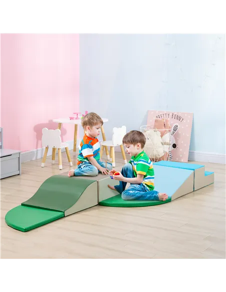 HOMCOM 6 Piece Soft Play Equipment for Kids Climb and Crawl, Multicoloured