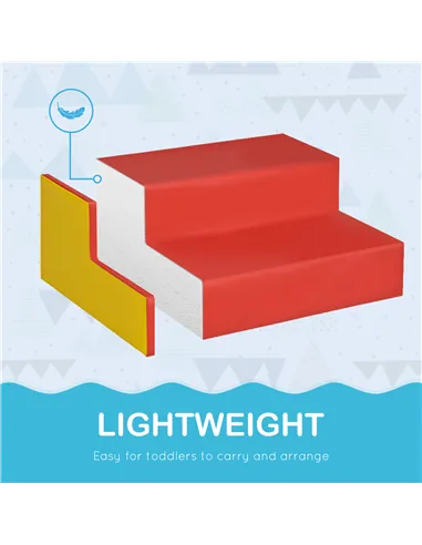 HOMCOM 6 Piece Soft Play Equipment for Kids Climb and Crawl, Red