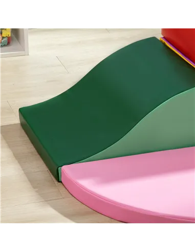 HOMCOM 6 Piece Soft Play Equipment for Kids Climb and Crawl, Red