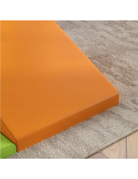 HOMCOM 4-piece Soft Play Set, Climb and Crawl Foam, Toddler Stairs and Ramp, Orange