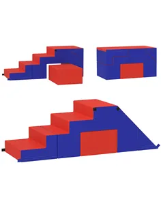 HOMCOM 2-piece Soft Play Set, Baby Foam Climber Block for Toddler 1-3 Years, Dark Blue