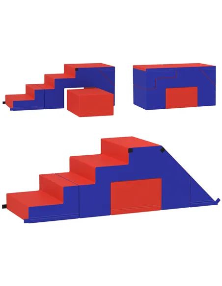 HOMCOM 2-piece Soft Play Set, Baby Foam Climber Block for Toddler 1-3 Years, Dark Blue