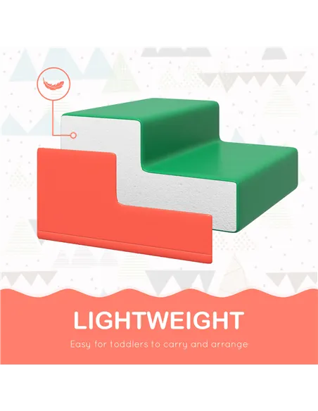 HOMCOM 4-Piece Soft Play Set for Toddlers 1-3 Years, Red