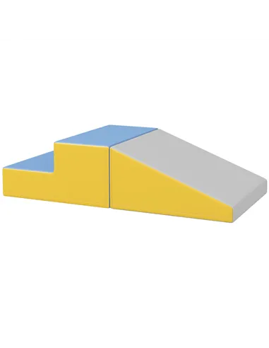 HOMCOM 2 Piece Soft Play Set for Toddler Climb and Crawl, for 12-36 Months, Grey